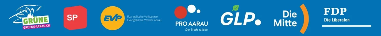Grüne, SP, EVP, Pro Aarau, GLP, Die Mitte, FDP